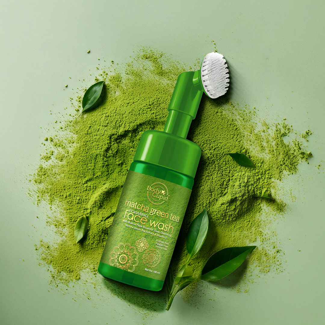 Matcha Green Tea Foaming Face Wash with Built-in Brush - 100 ml
